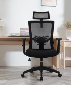 Chaise de Bureau Ergonomique Daccormax, Fauteuil Confortable à Roulettes, Siège Pivotant et Inclinable, Accoudoirs Réglables, Appui-Tête Ajustable de 11 cm, Support Lombaire