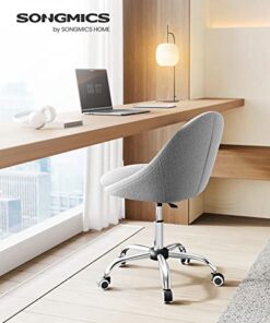 Chaise de Bureau Pivotante en Tissu Gris