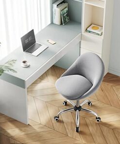 Chaise de Bureau Pivotante en Tissu Gris