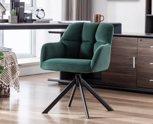 Chaise de Bureau Pivotante en Velours Verte