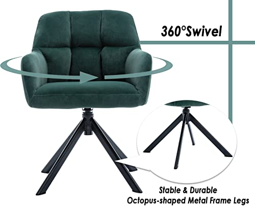 Chaise de Bureau Pivotante en Velours Verte