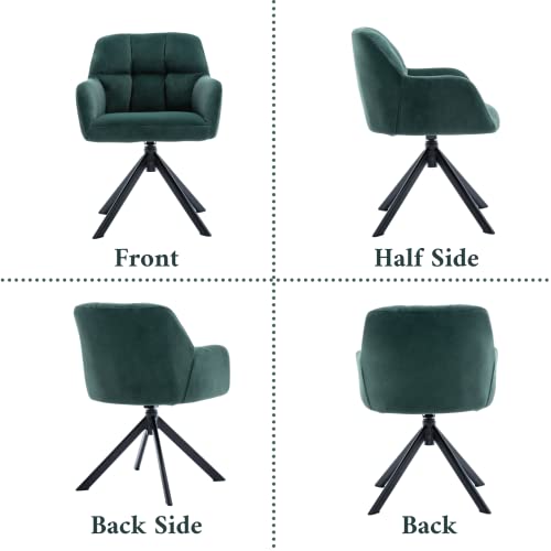 Chaise de Bureau Pivotante en Velours Verte