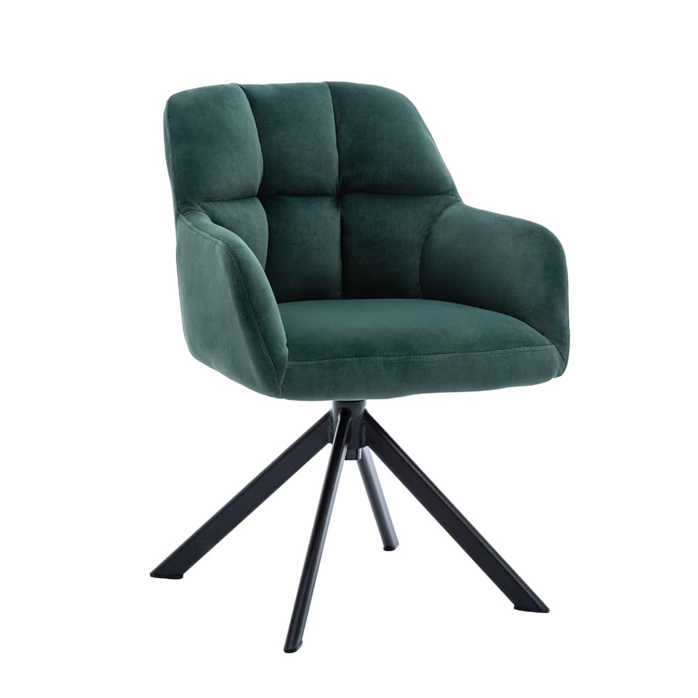 Chaise de Bureau Pivotante en Velours Verte