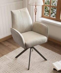 Chaise de Bureau Pivotante Moderne Beige