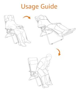 Chaise de camping pliable zéro gravité Amazon Basics, dimensions 90 x 65 x 110 cm, couleur beige