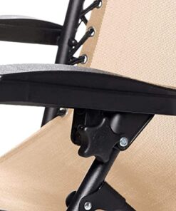 Chaise de camping pliable zéro gravité Amazon Basics, dimensions 90 x 65 x 110 cm, couleur beige