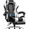 Chaise de Gaming Ergonomique GTPLAYER, Fauteuil de Gamer avec Dossier Réglable à 135°, Hauteur Ajustable et Repose-Pieds Rétactables