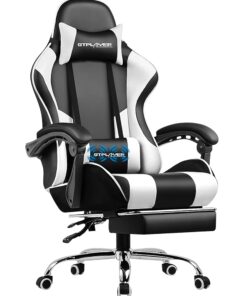 Chaise de Gaming Ergonomique GTPLAYER, Fauteuil de Gamer avec Dossier Réglable à 135°, Hauteur Ajustable et Repose-Pieds Rétactables