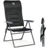 Chaise de Jardin Pliante en Aluminium Timber Ridge - Fauteuil Relax Luxueux à Dossier Inclinable sur 7 Positions - Noir