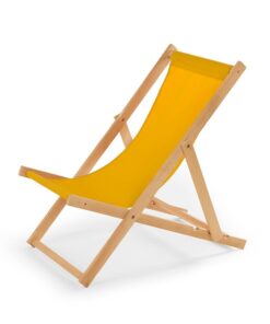 Chaise longue de jardin en bois IMPWOOD, fauteuil relaxant, chaise de plage jaune