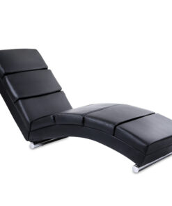 Chaise longue de relaxation Miadomodo® - Ergonomique en simili cuir noir, dimensions 154,5 x 51 x 73 cm - Fauteuil relaxant pour intérieur, salon et chambre