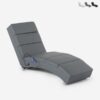 Chaise longue massante chauffante fauteuil en similicuir rennes - gris