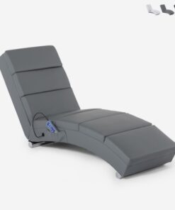 Chaise longue massante chauffante fauteuil en similicuir rennes - gris