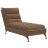 Chaise longue relaxante avec coussins en tissu marron - modèle con92719