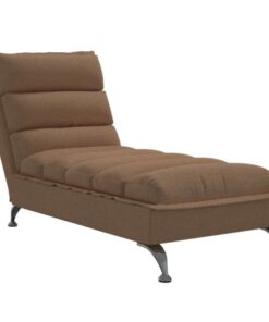 Chaise longue relaxante avec coussins en tissu marron - modèle con92719