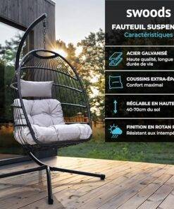 Chaise Suspendue Egg avec Oreillers