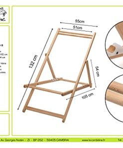 Cordeline Chilienne en Bois Pliable, couleur écru, dimensions repliée : 55 x 132 x 5 cm