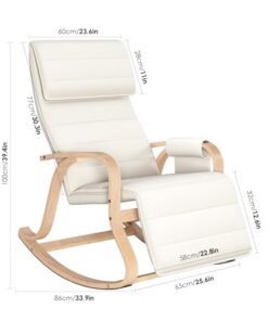 Fauteuil à Bascule en Bois Beige