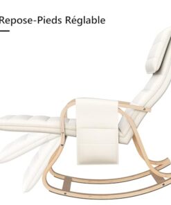 Fauteuil à Bascule en Bois Beige