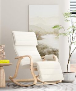 Fauteuil à Bascule en Bois Beige