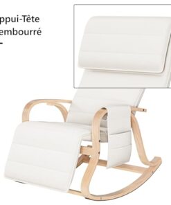 Fauteuil à Bascule en Bois Beige