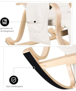 Fauteuil à Bascule en Bois Beige