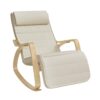 Fauteuil à bascule réglable beige avec accoudoirs