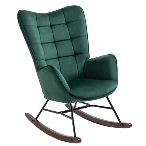 Fauteuil à bascule rétro en velours