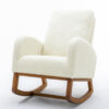 Fauteuil à bascule scandinave blanc avec accoudoirs