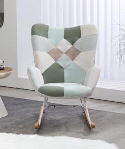 Fauteuil à Bascule Scandinave en Tissu