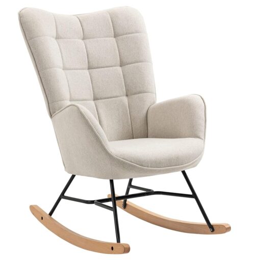 Fauteuil à Bascule Scandinave en Tissu