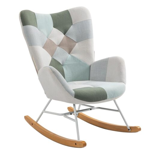 Fauteuil à Bascule Scandinave en Tissu