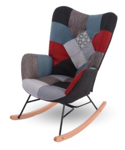 Fauteuil à Bascule Scandinave en Tissu