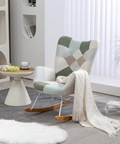 Fauteuil à Bascule Scandinave en Tissu