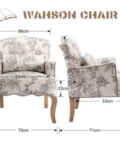 Fauteuil Baroque Beige en Lin Confortable