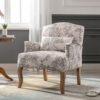 Fauteuil Baroque Beige en Lin Confortable