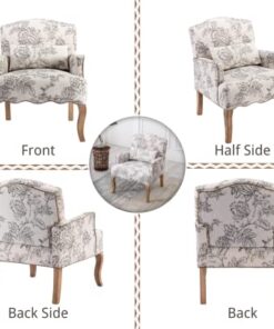 Fauteuil Baroque Beige en Lin Confortable