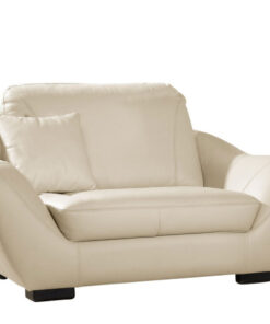 Fauteuil beige en cuir Julietta