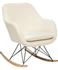 Fauteuil berçant Olmeto bouclette blanc