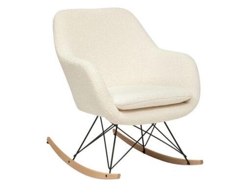 Fauteuil berçant Olmeto bouclette blanc