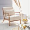 Fauteuil blanc scandinave en bois