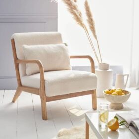 Fauteuil blanc scandinave en bois