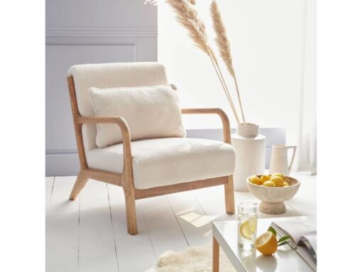 Fauteuil blanc scandinave en bois