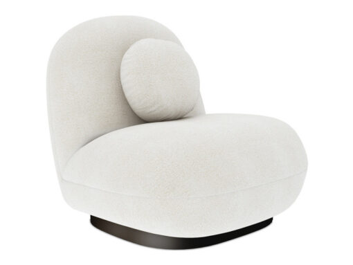 Fauteuil bouclette fausse fourrure blanc