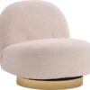 Fauteuil bouclette pivotant Churchill blanc