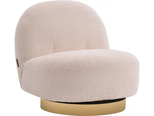 Fauteuil bouclette pivotant Churchill blanc