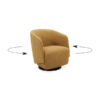 Fauteuil cabriolet design pivotant jaune