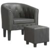 Fauteuil cabriolet gris avec repose-pied