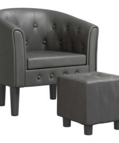 Fauteuil cabriolet gris avec repose-pied