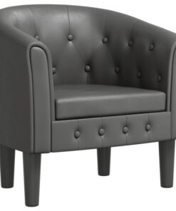 Fauteuil cabriolet gris en similicuir